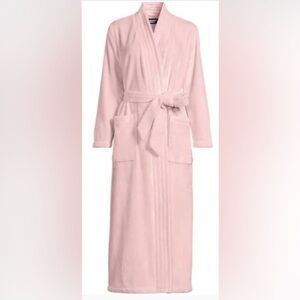 💗LANDSEND Wms PETITE Cozy Plush Long Fleece Robe